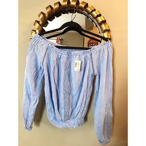 Woman’s Lavender Shoulder Lace Long Sleeve Shirt